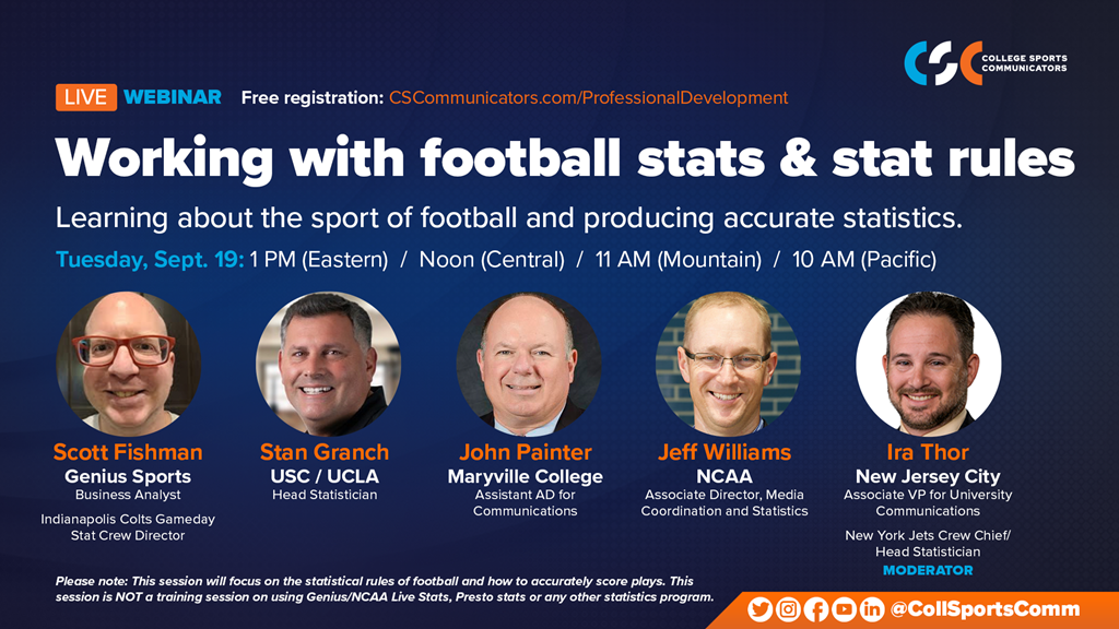 Live Webinar: Working with football stats & stat rules — Sept. 19 at 1 PM (ET)